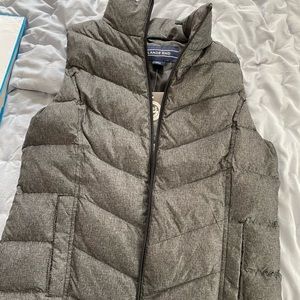 Lands End gray down vest